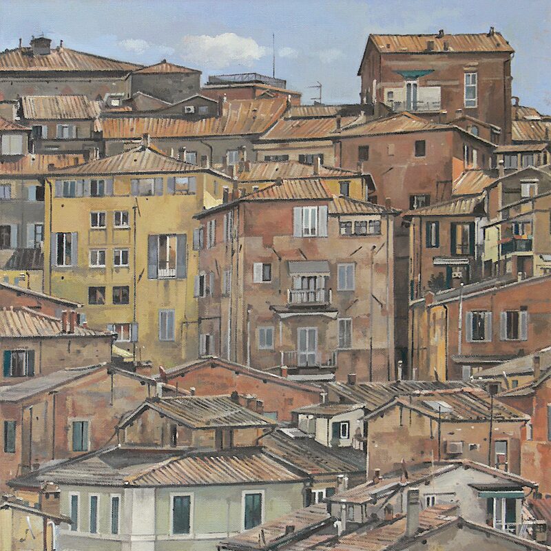 sienne - toscane 2022, 44 x 36 cm, huile sur toile