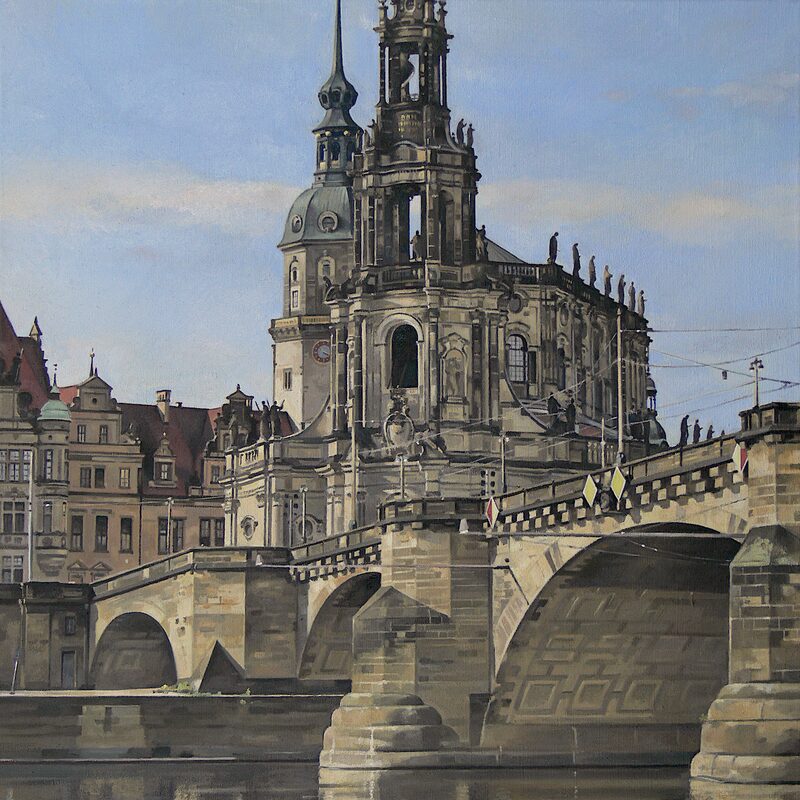 old town of dresden - saxony 2013,28,7" x 23,6", oil on canvas