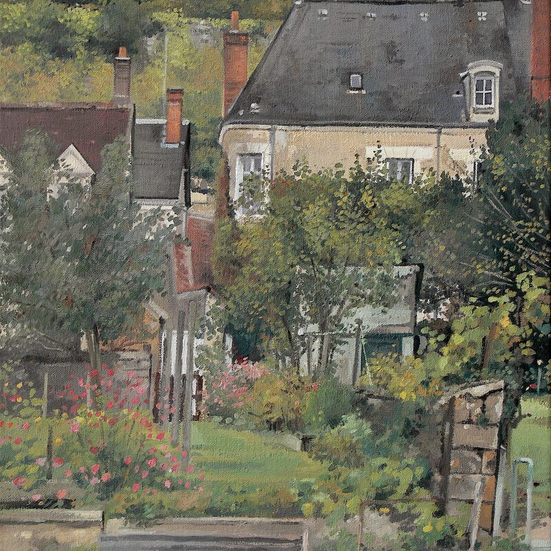 montrésor - indre-et-loire 2002, 43 x 36 cm, öl auf leinwand