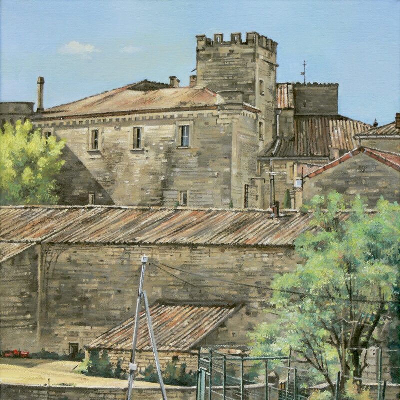 château of murs - vaucluse 2019, 17,3" x 14,2", oil on canvas