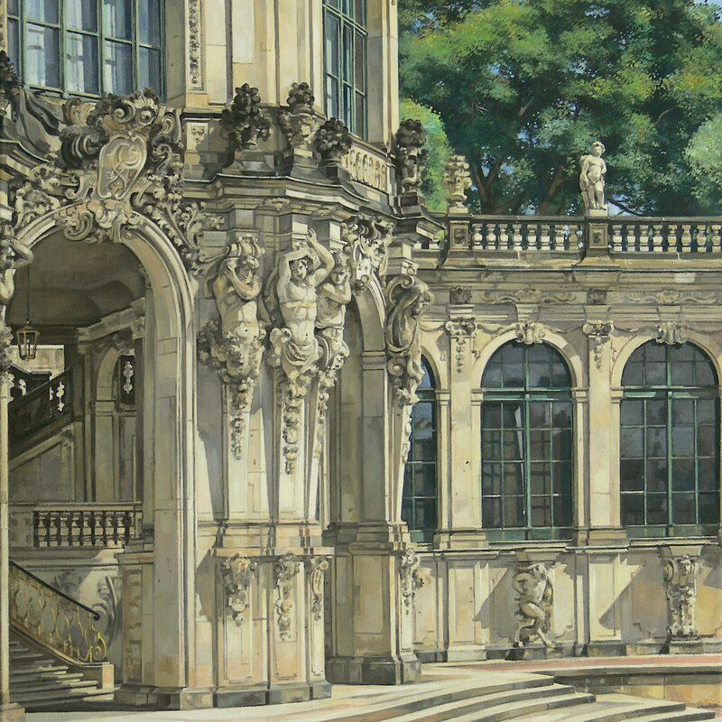 wall pavilion zwinger palace, dresden - saxony 2013, 35,4" x 23,6", oil on canvas