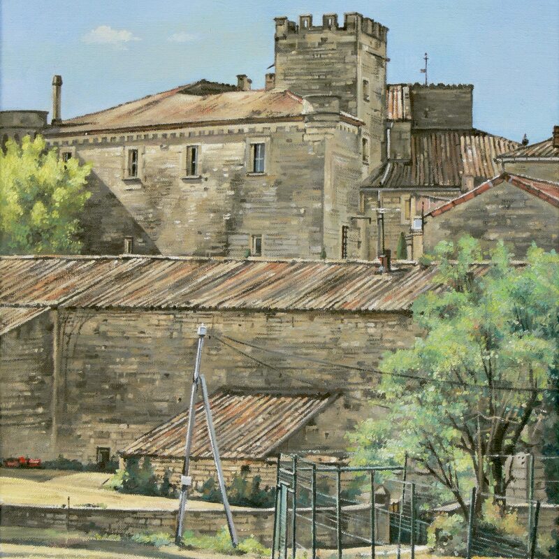 château de  murs - vaucluse 2019, 44 x 36 cm, huile sur toile