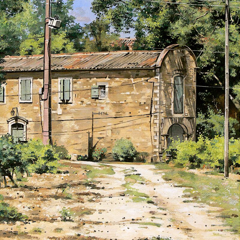 mas-des-lônes nearby maubec 2017, 17,3" x 14,2", oil on canvas