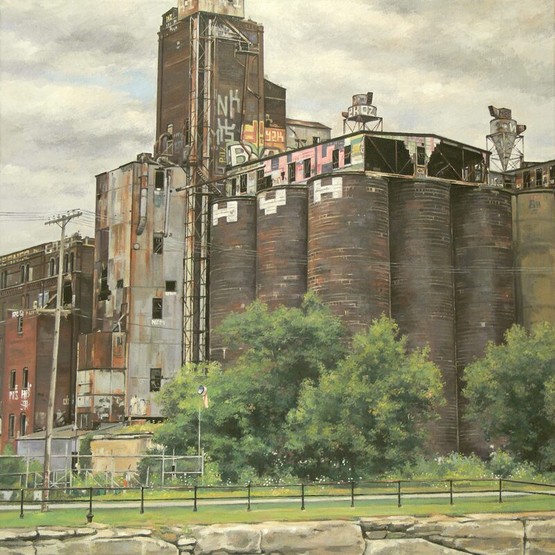 lachine canal nearby côte st.-paul montreal - quebec 2009, 34" x 28", oil on canvas