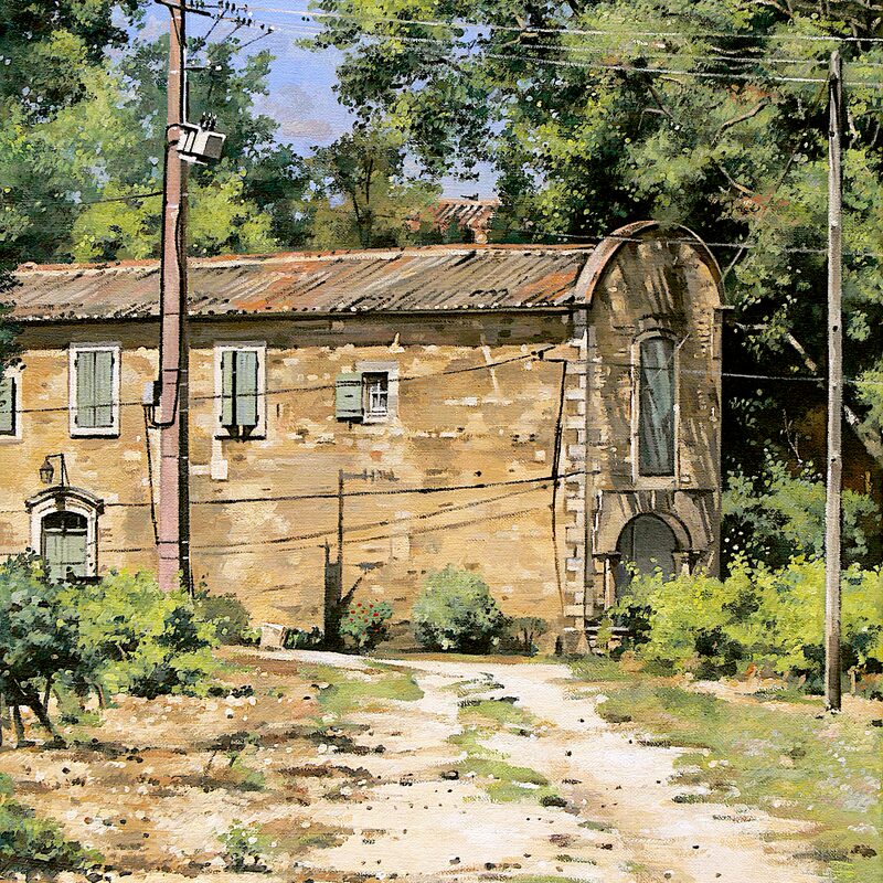 mas-des-lônes bei maubec - vaucluse 2017, 44 x 36 cm, öl auf leinwand