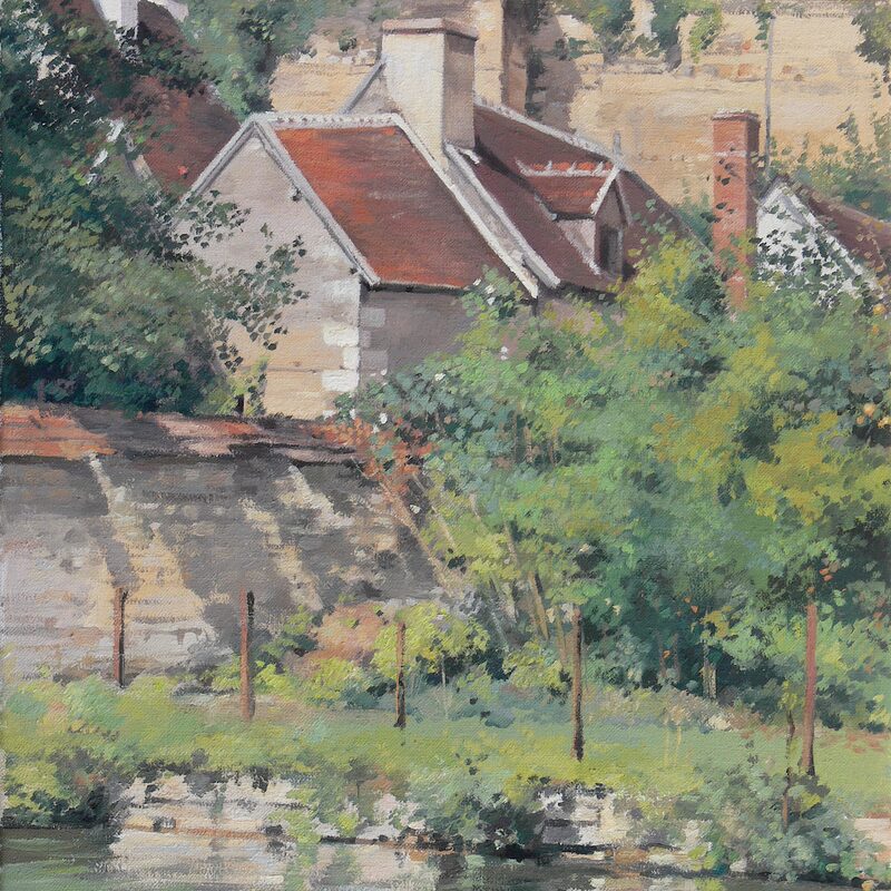 montrésor - indre-et-loire 2002, 44 x 36 cm, öl auf leinwand