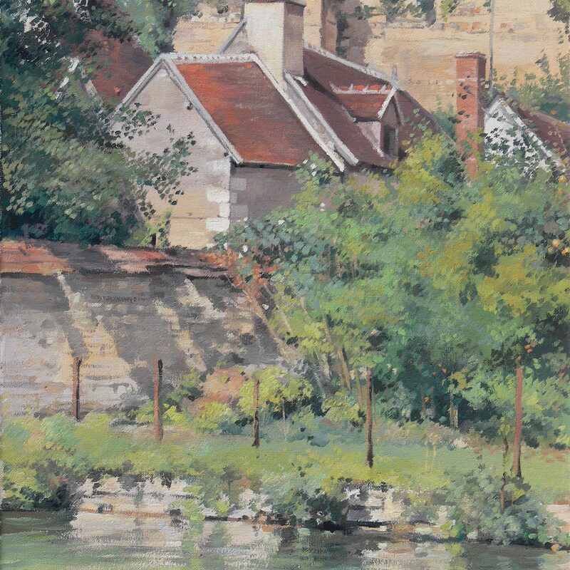 montrésor - indre-et-loire 2001, 17,3" x 14,2", oil on canvas