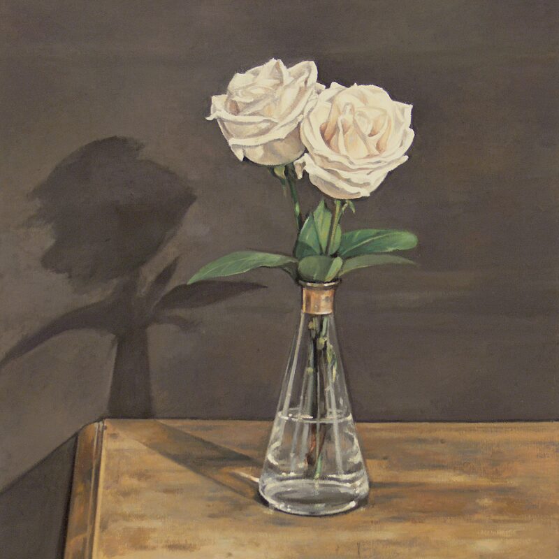 nature morte avec roses 2005, 52 x 43 cm, huile sur toile