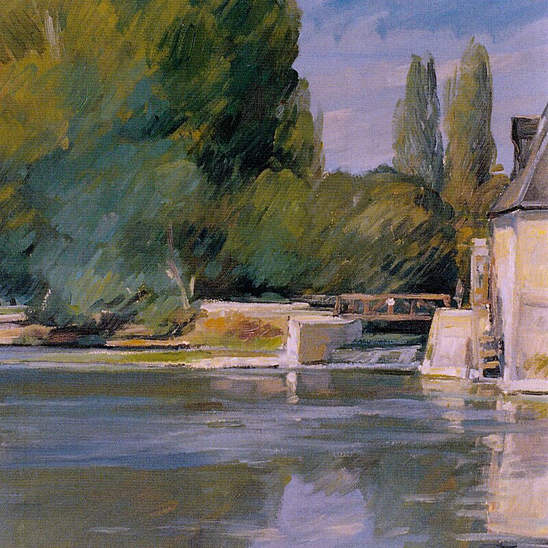mühle an der sarthe - maine-et-loire 1996, 68 x 59 cm, öl auf karton