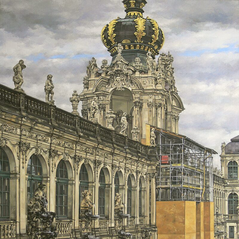 kronentor zwinger, dresden - sachsen 2014, 95 x 80 cm, öl auf leinwand