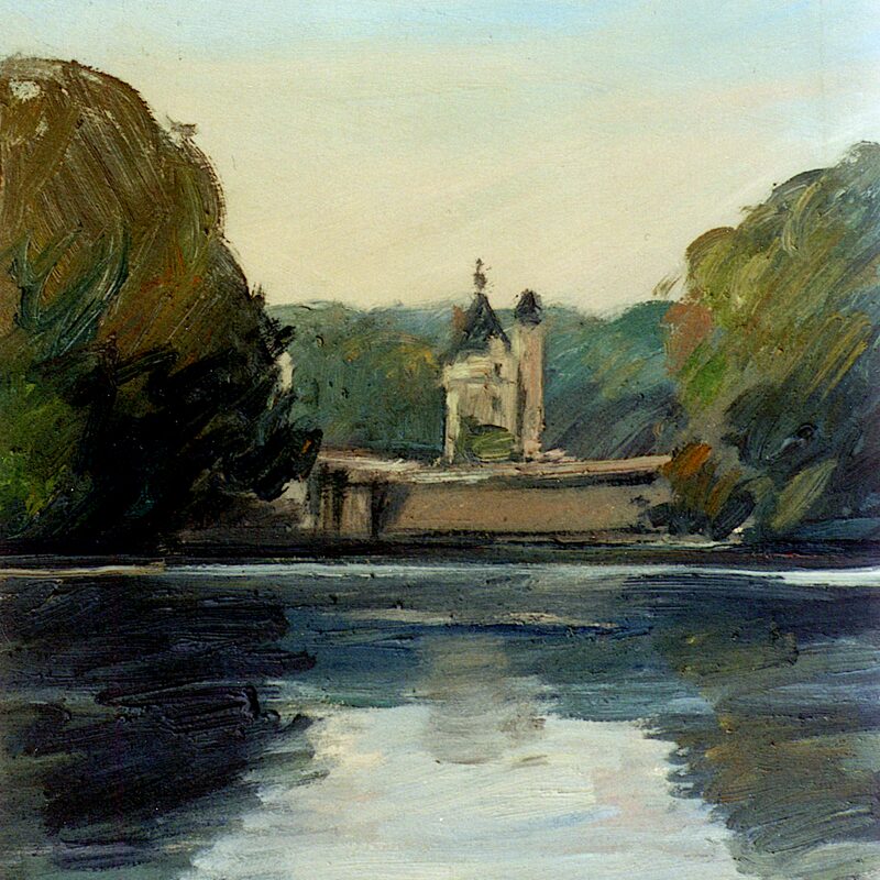 château de chenonceau - indre-et-loire 1996, 45,5 x 36 cm, öl auf karton