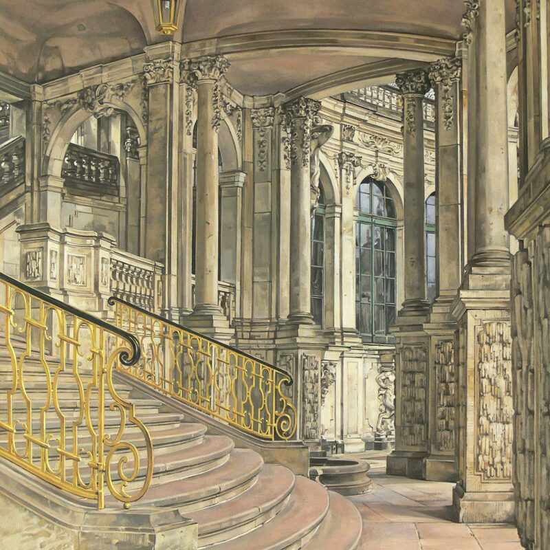 wallpavillon zwinger, dresden - sachsen 2014, 95 x 80 cm, öl auf leinwand