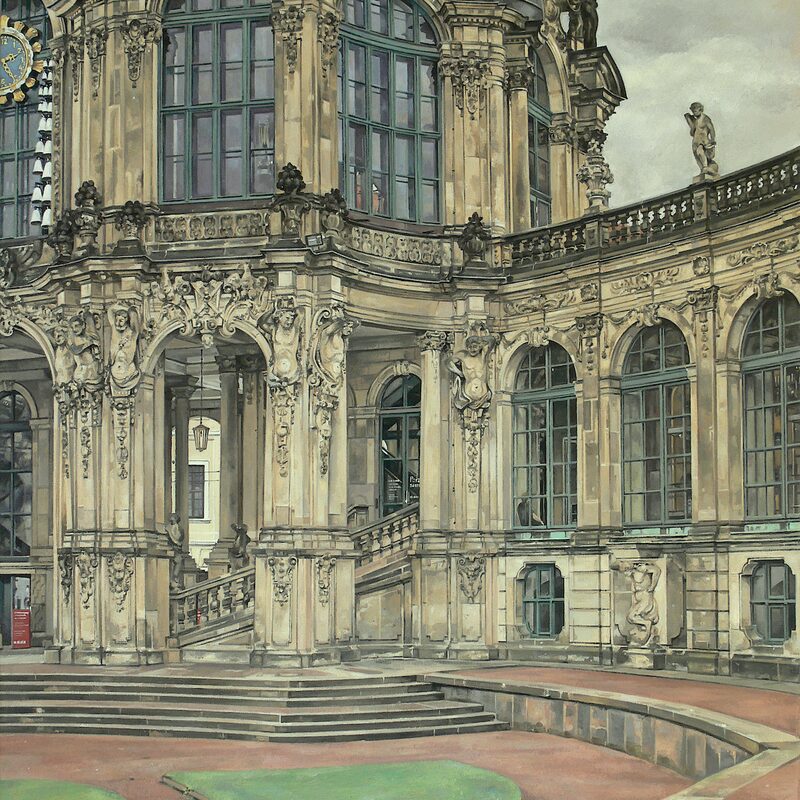pavillon-de-carillon palais-zwinger, dresde - saxe 2014, 95 x 80 cm, huile sur toile
