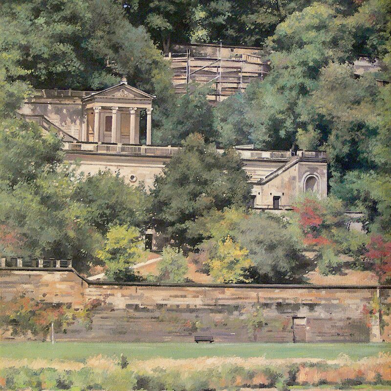 château-d'albrechtsberg, dresde - saxe 2012, 52 x 44 cm, huile sur toile