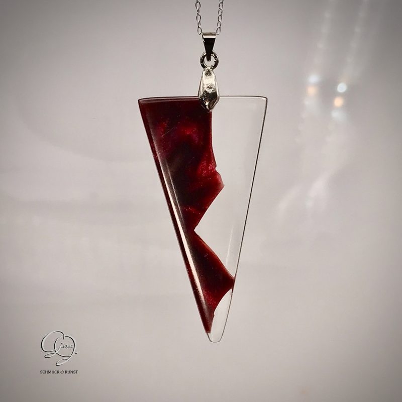 Anhänger 
Kette 925 Silber
Dipon EpoxyPlast 3D B20 Jewel Cast
Kandydip Carbon Red Pearls