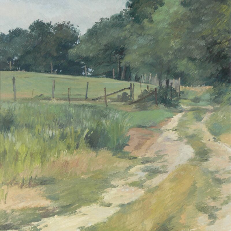 landschaft bei rosport-mompach - kanton echternach 1998, 50 x 43,5 cm, öl auf karton