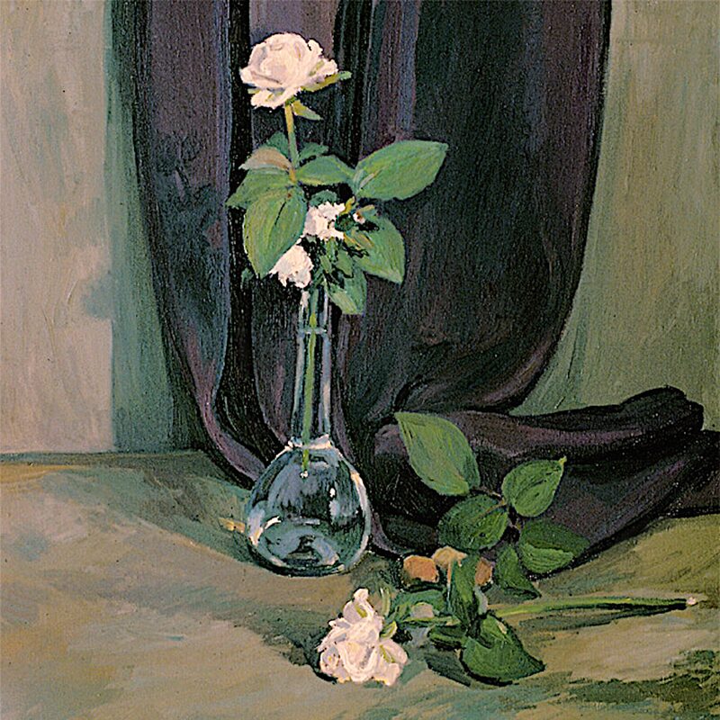 stilleben mit rosen 1997, 44 x 36 cm, öl auf baumwolle