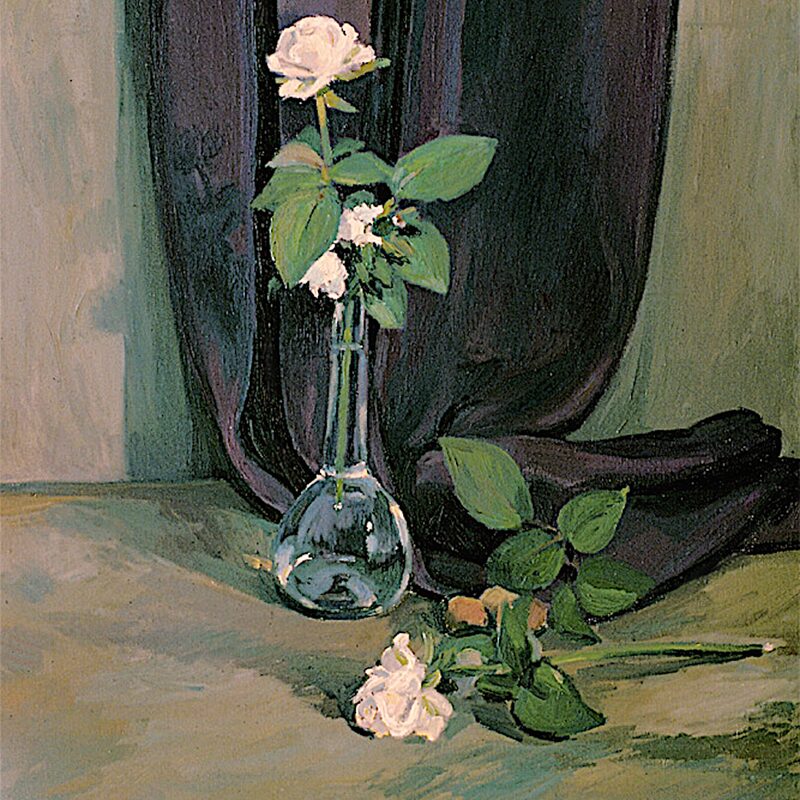 still life with roses 1997, 17,3" x 14,2", oil on cotton