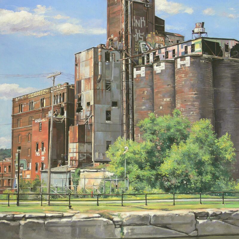 lachine canal nearby côte st.-paul montreal - quebec 2009, 32" x 28", oil on canvas