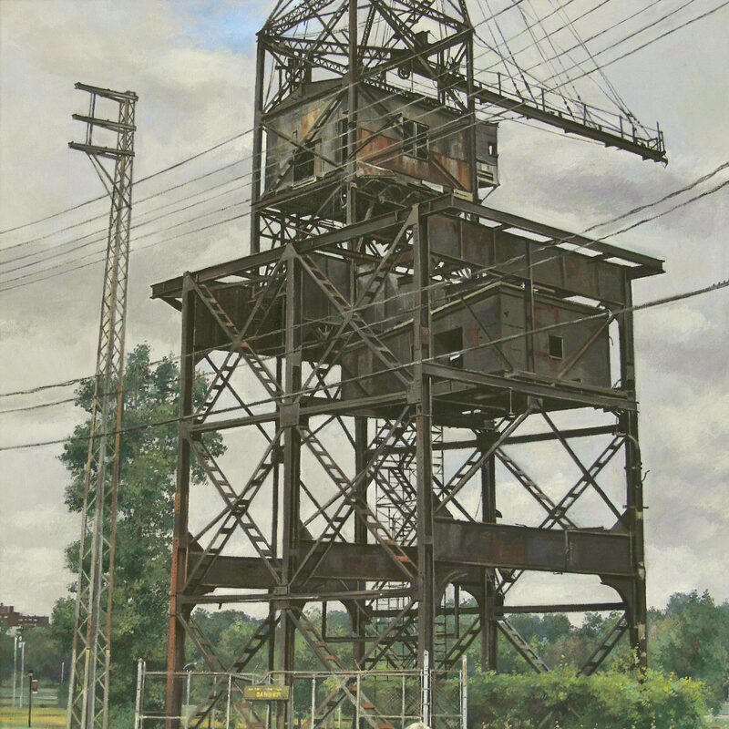 lachine canal lasalle-coke crane montreal - quebec 2009, 34" x 24", oil on canvas