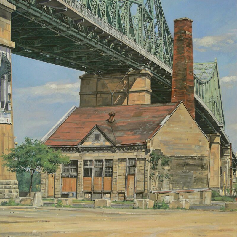 jacques-cartier bridge montreal - quebec 2007, 35,4" x 31,5", oil on canvas