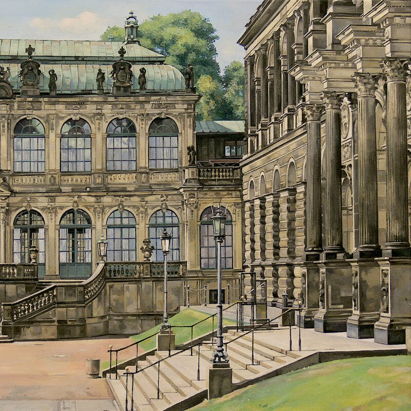 sempergalerie und französischer pavillon zwinger, dresden - sachsen 2013, 60 x 73 cm, öl auf leinwand