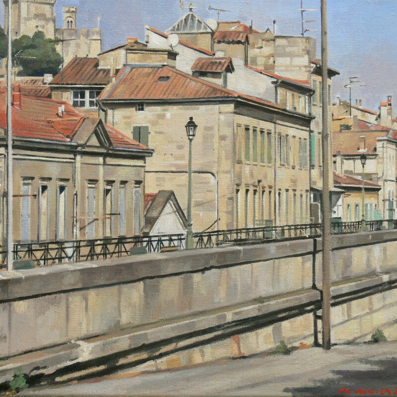 beaucaire - gard 2010, 36 x 44 cm, huile sur toile