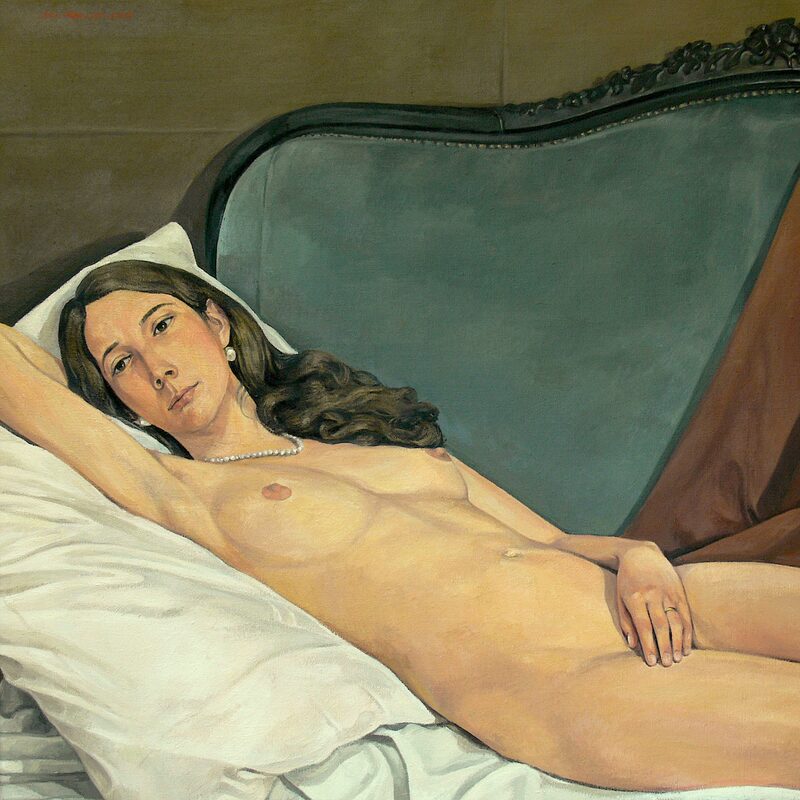 nu couché 2005, 80 x 90 cm, huile sur toile