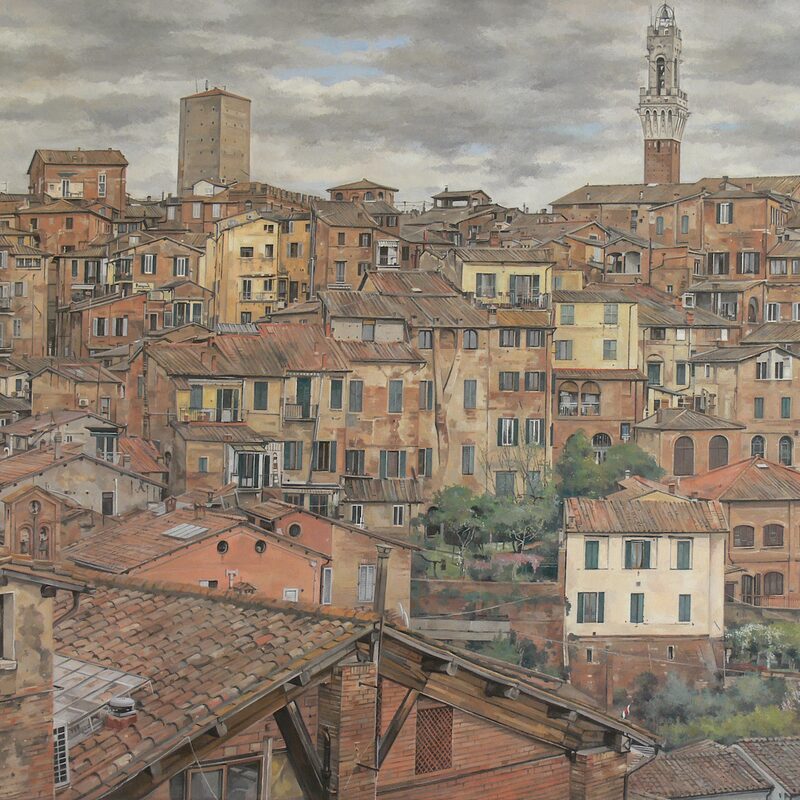 sienne - toscane 2022, 90 x 110cm, huile sur toile