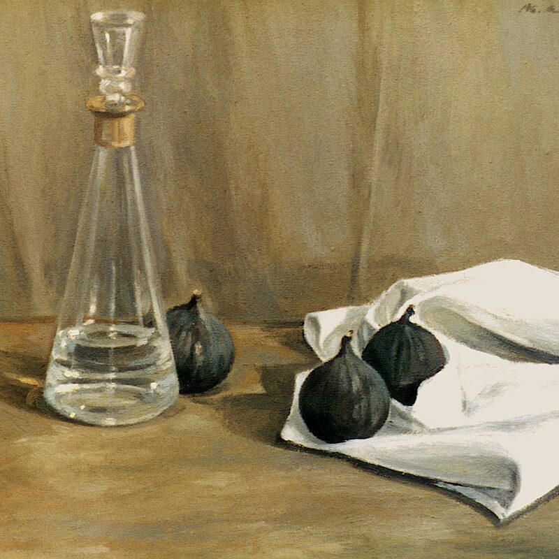 still life with carafe and figs 1997, 14,2" x 17,3", oil on cotton
