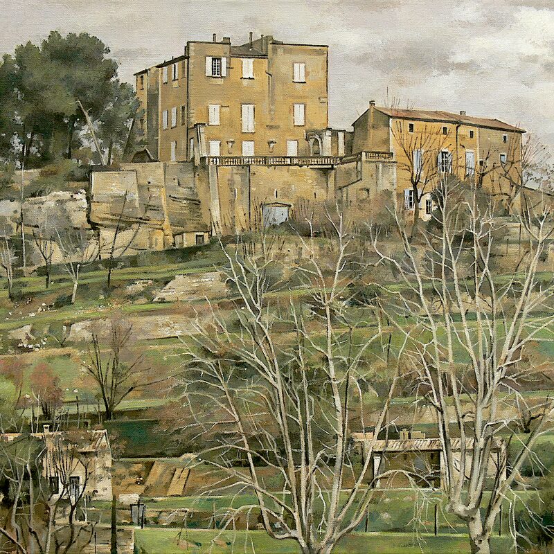 le-castelet, ménerbes - vaucluse 2018, 44 x 55 cm, öl auf leinwand