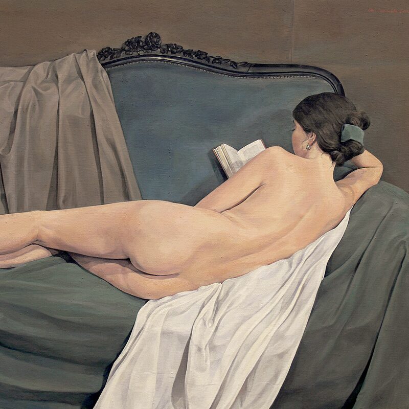 reading female nude 2002, 47,2" x 63,8", oil on canvas