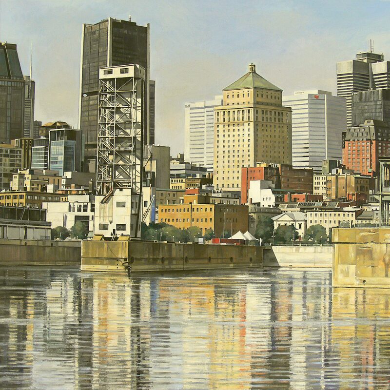 old port montreal - quebec 2008, 34" x 38 ", oil on canvas