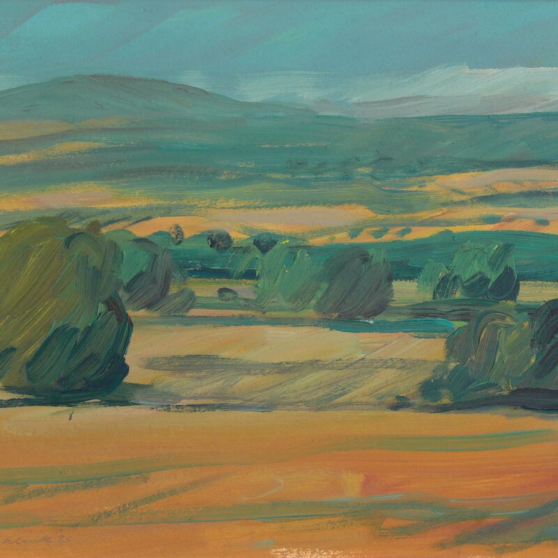 paysage près d'orvieto - ombrie 1992, 38 x 415, cm, huile sur carton