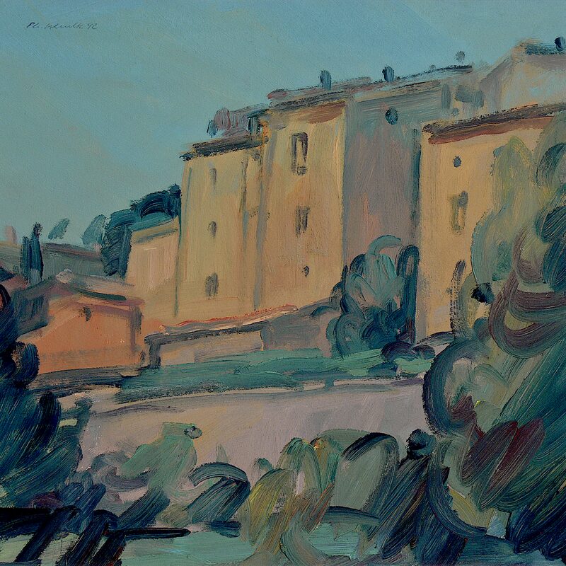 crillon-le-brave - vaucluse 1992, 38 x 43 cm, öl auf karton