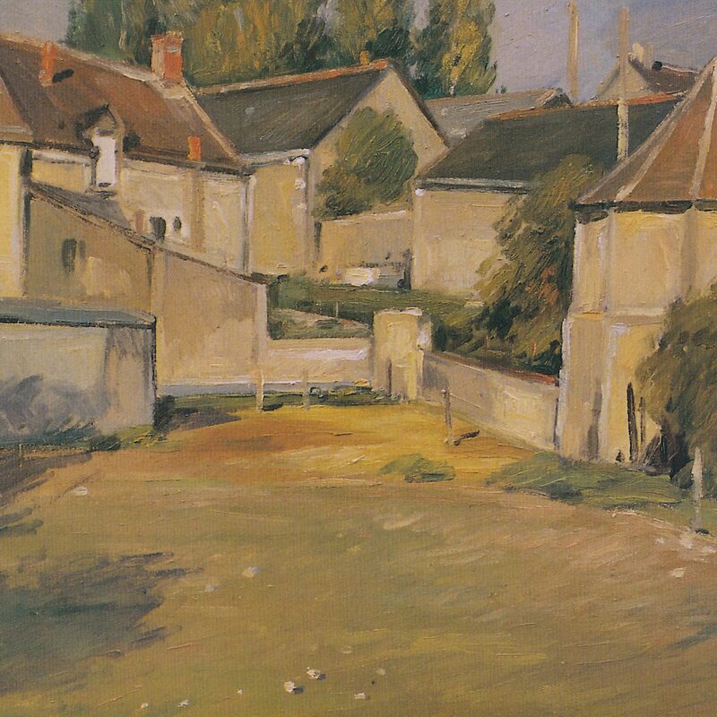 dorf bei bléré - indre-et-loire 1997, 44,5 x 50 cm, öl auf karton
