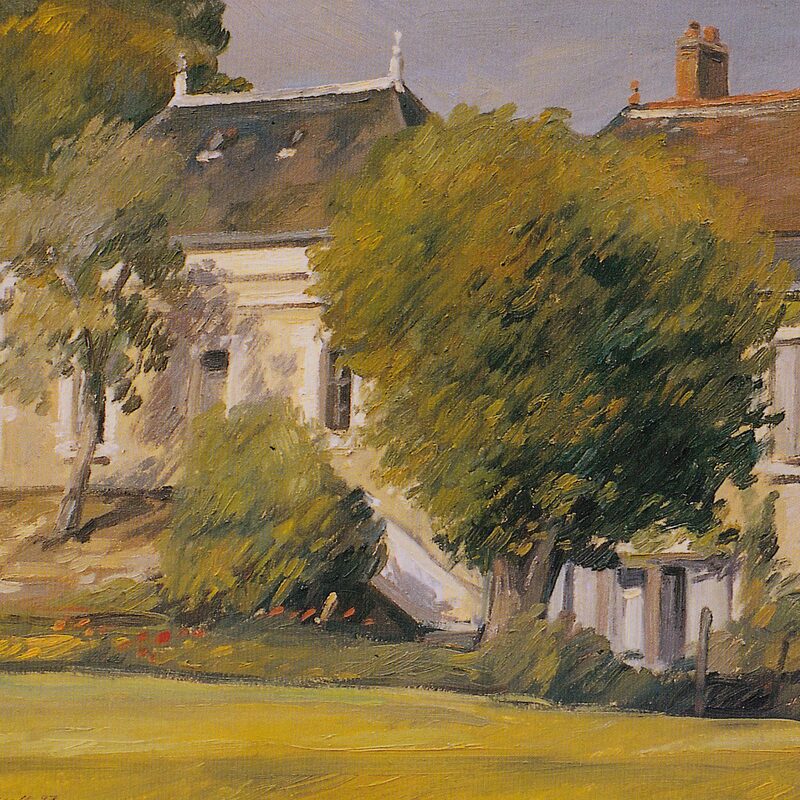 hausgruppe bei bléré - indre-et-loire 1997, 44,5 x 50 cm, öl auf karton