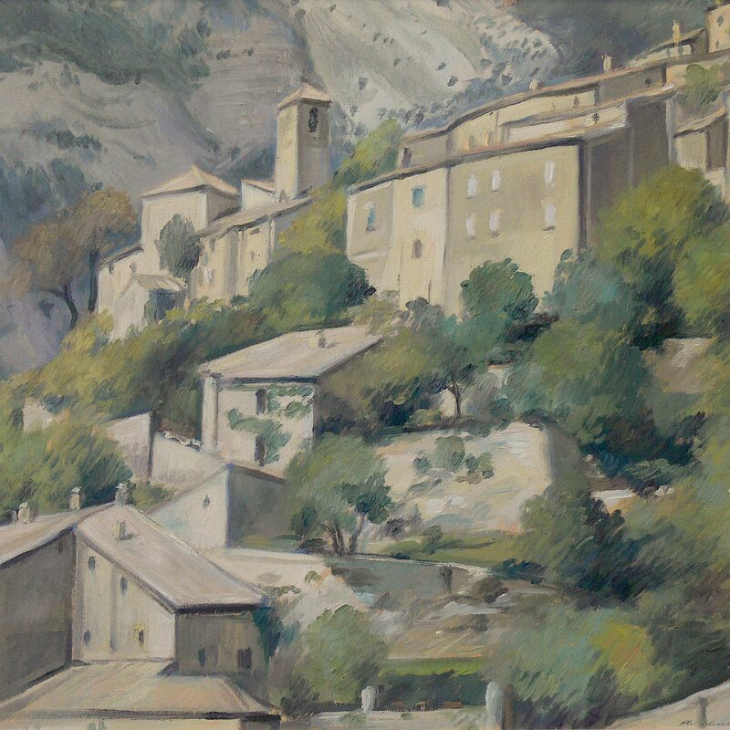 brantes - vaucluse 1998, 44 x 50,5 cm, öl auf karton