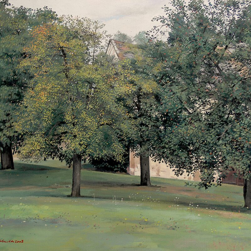 hammerfähre - rheinland-pfalz 2003, 60 x 69 cm, öl auf leinwand