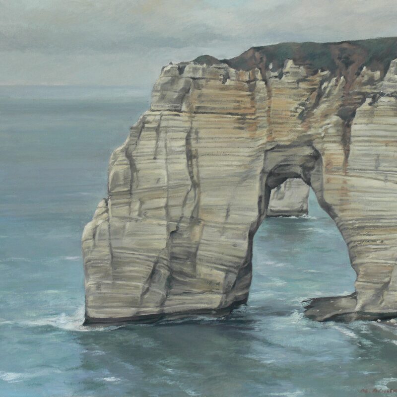 la manneporte bei étretat - seine-maritime 2000, 60 x 69 cm, öl auf baumwolle