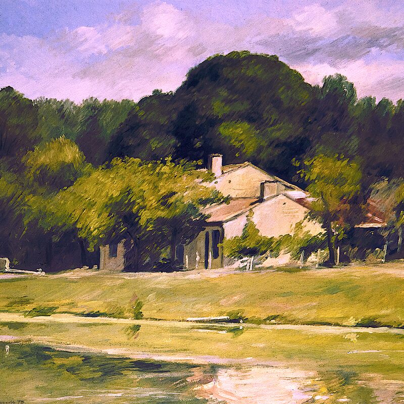 marais poitevin bei irleau  - vendée 1998, 58 x 66 cm, öl auf karton