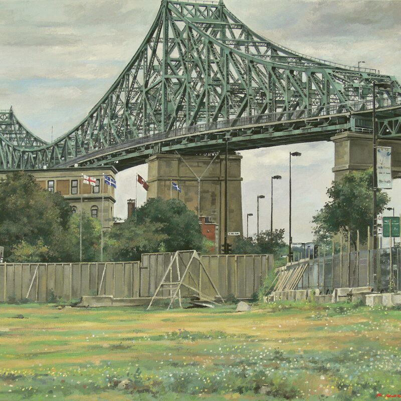 jacques-cartier bridge, montreal - quebec 2007, 23,6" x 27,6", oil on canvas