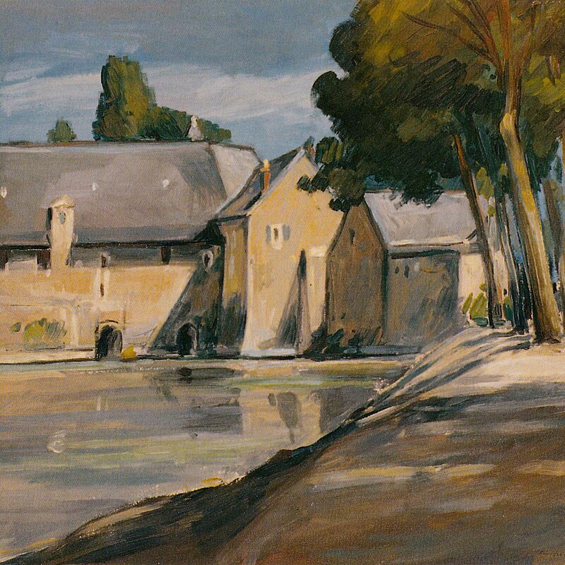 mühle an der sarthe - maine-et-loire 1996, 59 x 67,5 cm, öl auf karton
