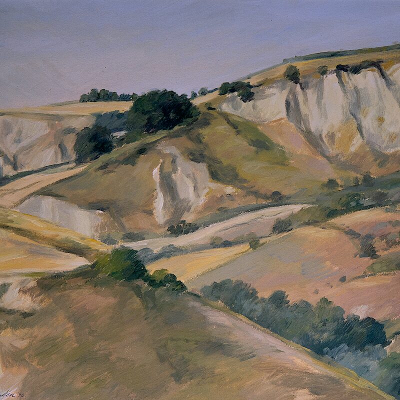 paysage près d'offida - marches 1998, 40,5 x 48 cm, huile sur carton