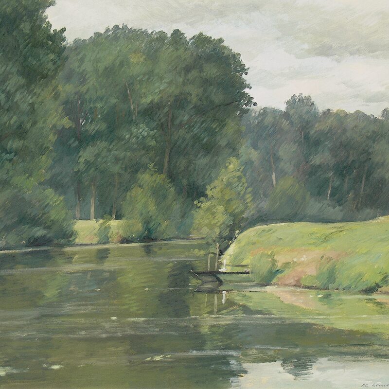 marais poitevin - vendée 1998, 56,5 x 66 cm, öl auf karton