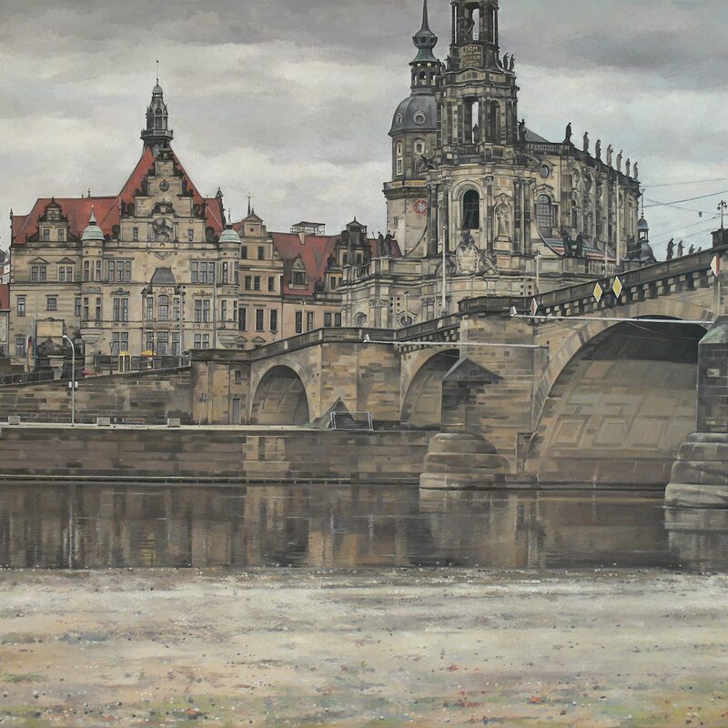 vieille ville de dresde - saxe 2012, 85 x 100 cm, huile sur toile