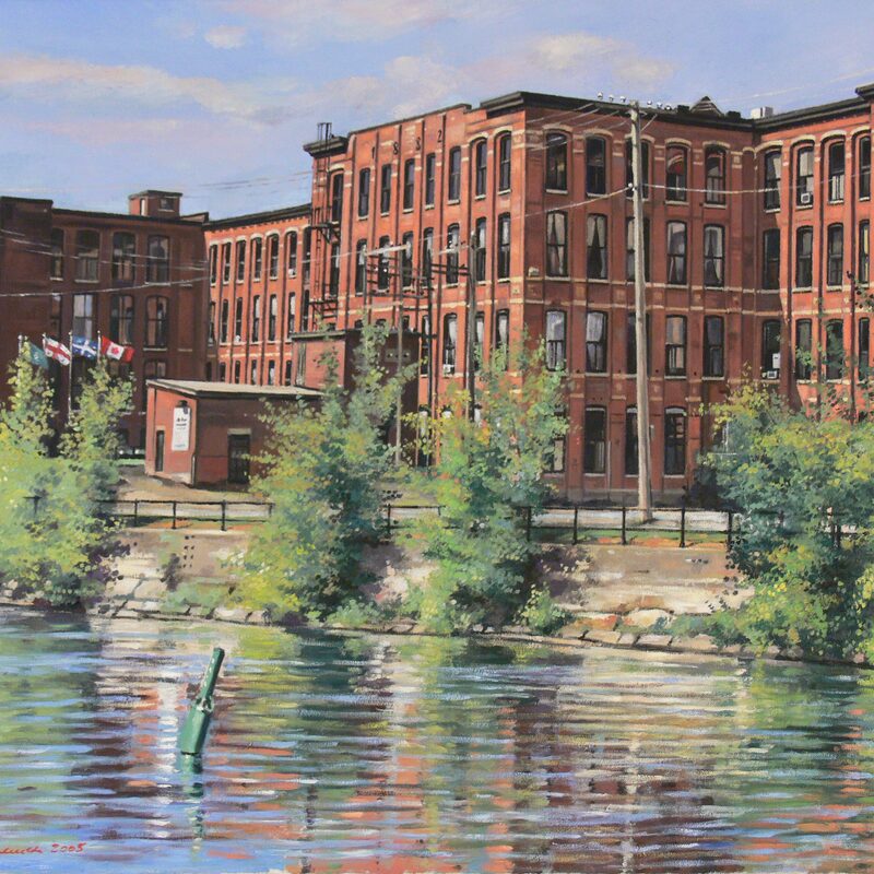 lachine canal nearby château st.-ambroise montreal - quebec 2005, 23,6" x 27,6", oil on canvas