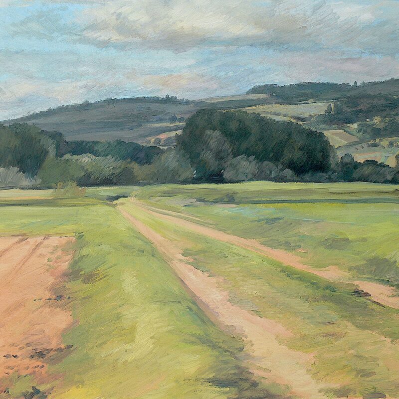 landschaft bei kenn - rheinland-pfalz 1998, 57 x 68 cm, öl auf karton