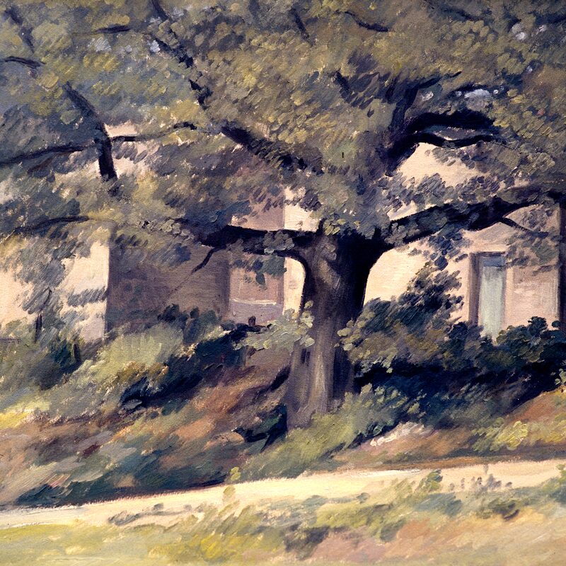 landschaft bei vaison-la-romaine - vaucluse 1998,  44,5 x 50 cm, öl auf karton