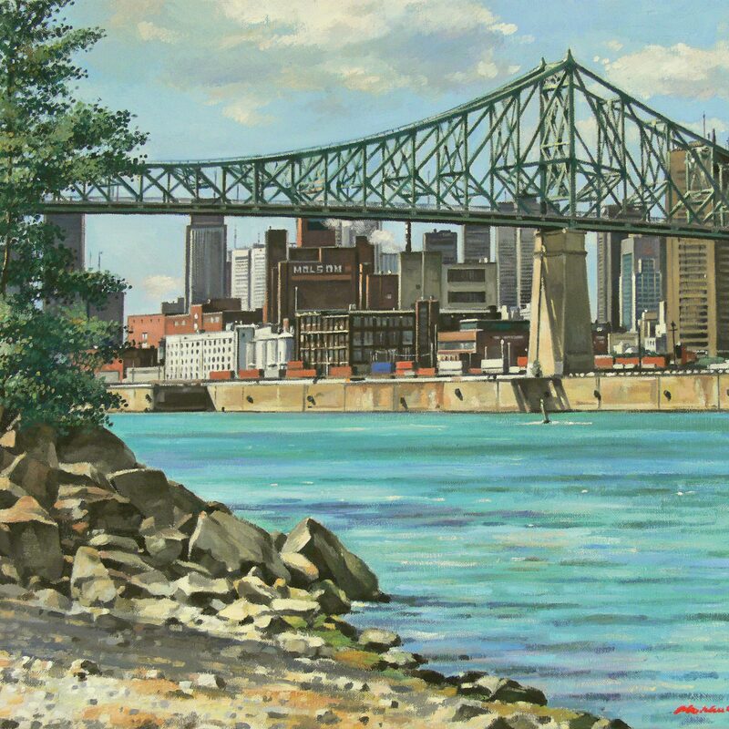 jacques-cartier bridge montreal - quebec 2007, 16,9" x 20,5", oil on canvas